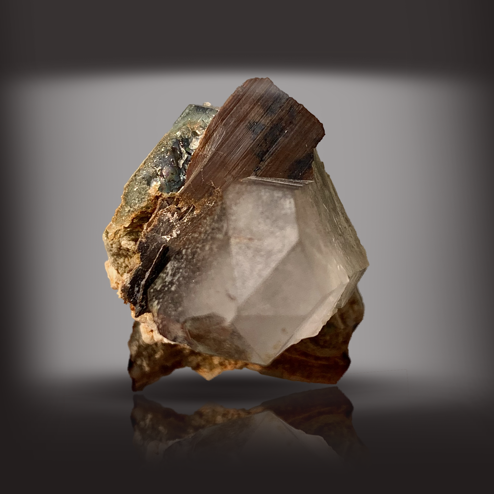 Brookite, Rutile, Quartz, Inclusion, Titanium Dioxide, TiO2, 20 Grams, Pakistan Mineral, Rare Mineral, Collector Specimen, Combination Specimen, Polymorph, Needle Quartz