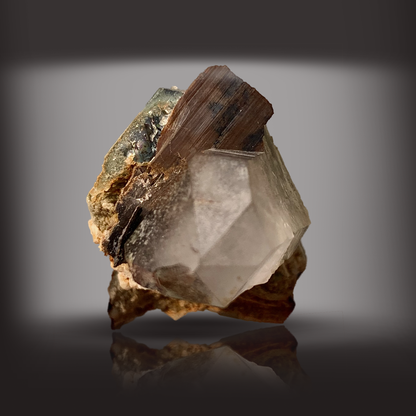 Brookite, Rutile, Quartz, Inclusion, Titanium Dioxide, TiO2, 20 Grams, Pakistan Mineral, Rare Mineral, Collector Specimen, Combination Specimen, Polymorph, Needle Quartz