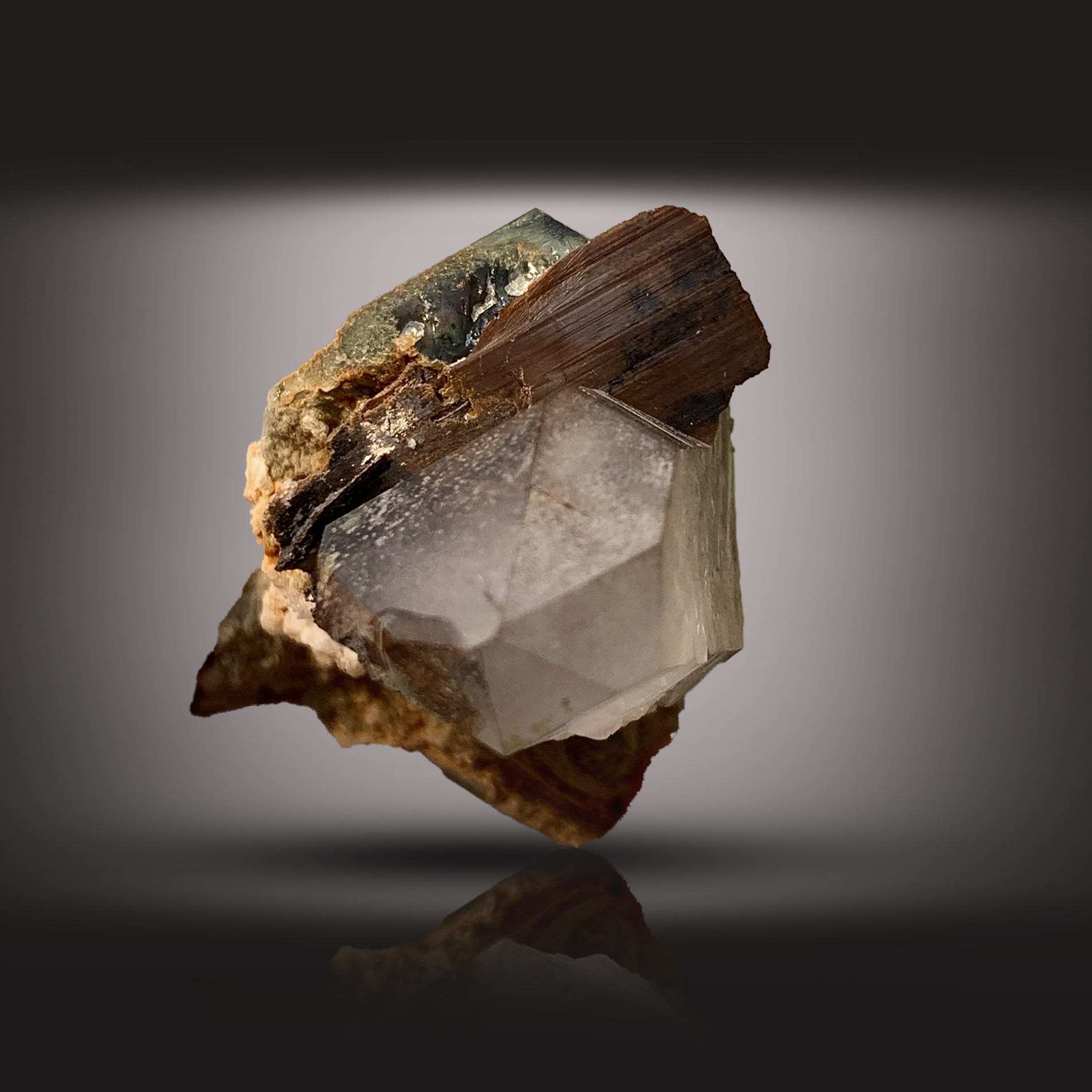 Brookite, Rutile, Quartz, Inclusion, Titanium Dioxide, TiO2, 20 Grams, Pakistan Mineral, Rare Mineral, Collector Specimen, Combination Specimen, Polymorph, Needle Quartz