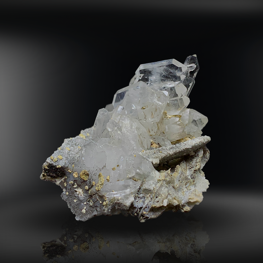 Faden Quartz, Calcite, Damage Free Quartz, 438 Carats, 87.7 Grams, Pakistan Mineral, Perfect Crystal, Investment Grade, Self Healing Crystal, Collector Cluster, Faden Crystal, Calcite on Quartz, Pristine