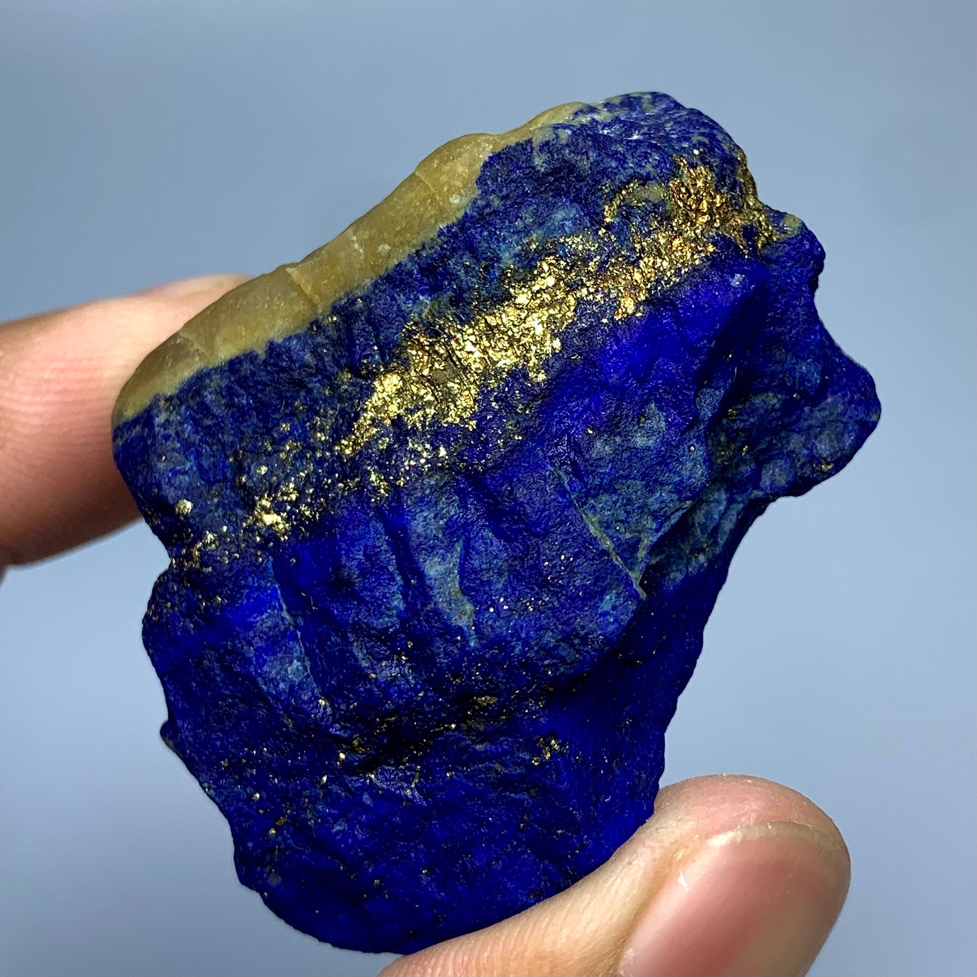 Lapis Lazuli, Rough Specimen, Fluorescent, UV Reactive, 66.8 Grams, 334 Carats, Afghanistan, Blue Stone, Pyrite, Raw Mineral, Third Eye Chakra, Large Specimen, Collector Grade