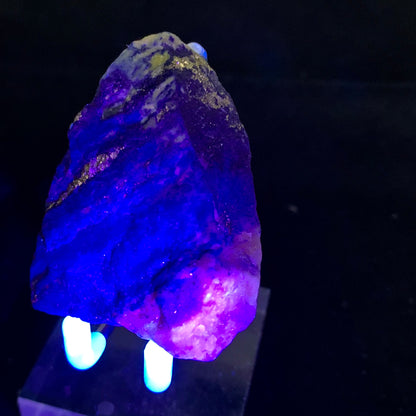 Lapis Lazuli, Rough Specimen, Fluorescent, UV Reactive, 32.3 Grams, 161.5 Carats, Afghanistan, Blue Stone, Pyrite, Raw Mineral, Third Eye Chakra, Handheld Stone, Collector Grade