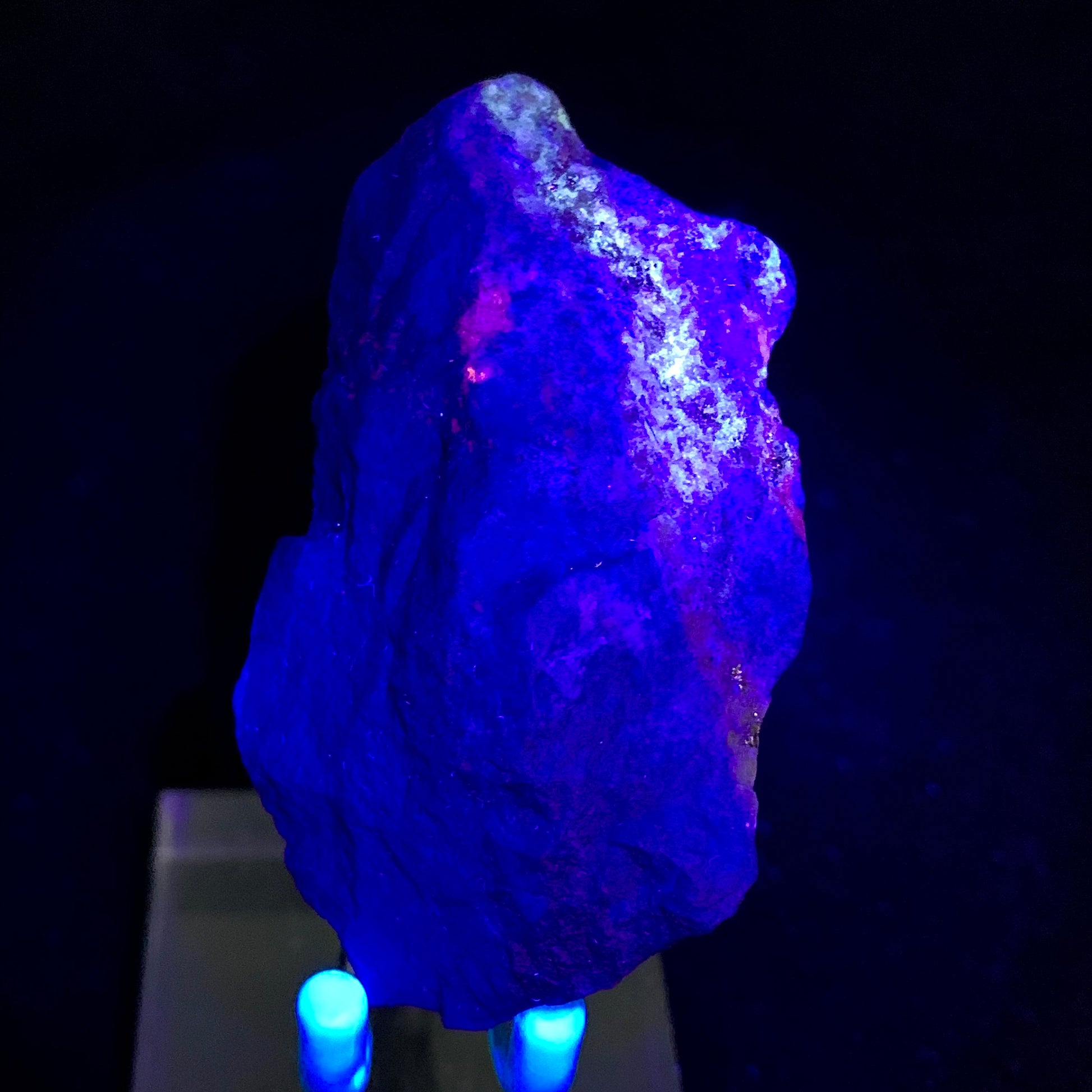 Lapis Lazuli, Rough Specimen, Fluorescent, UV Reactive, Afghanistan, Blue Stone, Pyrite, Raw Mineral, Third Eye Chakra, Handheld Stone, Collector Grade