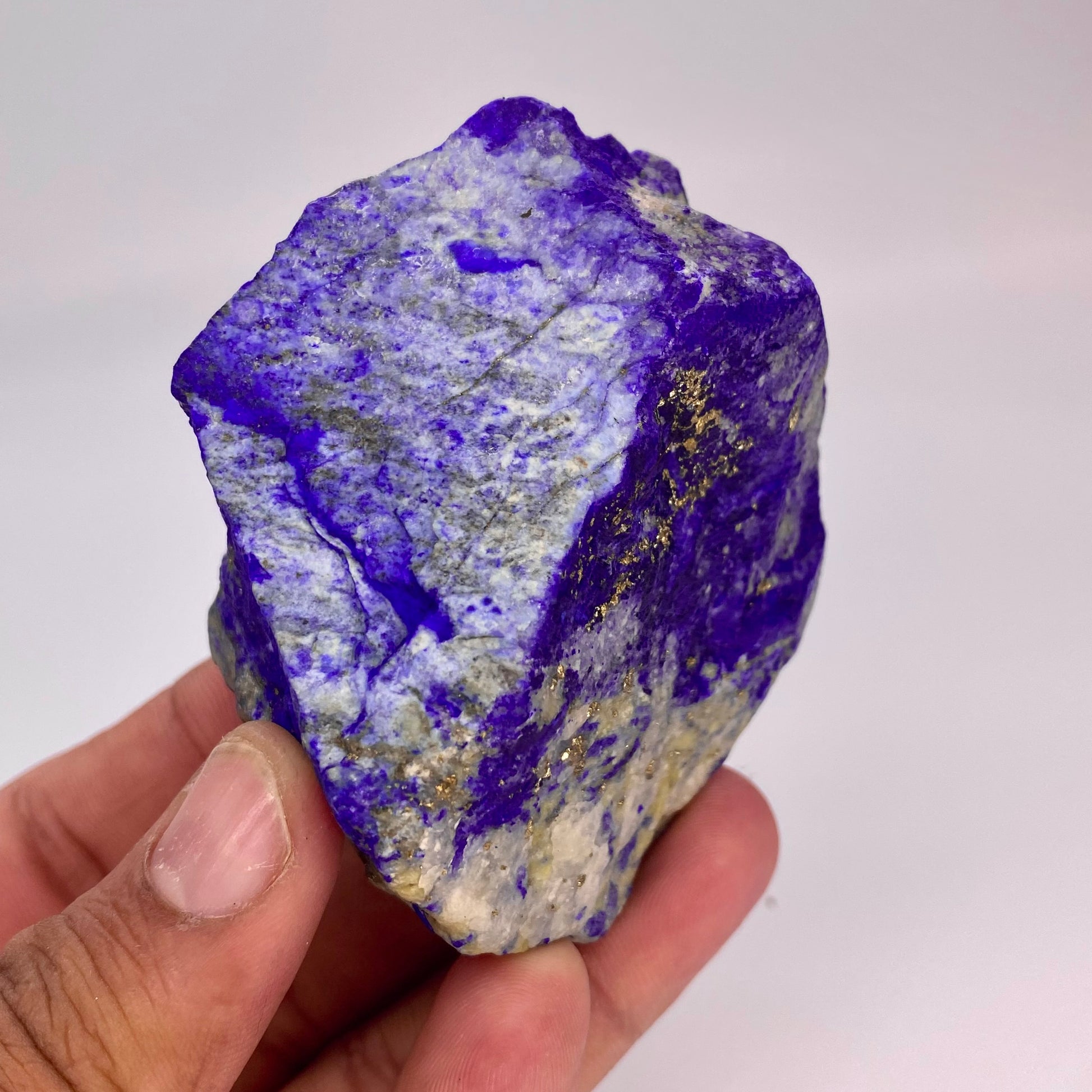 Lapis Lazuli, Lazurite, Afghanistan Minerals, 246g, Rough Gemstone, Royal Blue Lapis, Pyrite Inclusions, Lapidary Rough, Cabinet Specimen