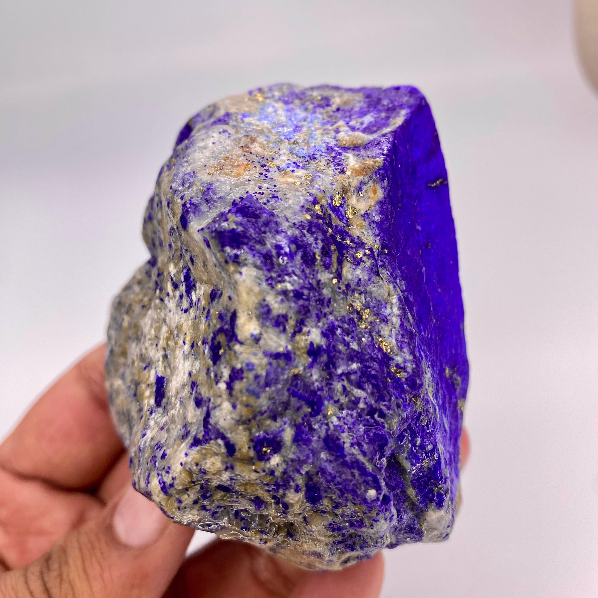Lapis Lazuli, Lazurite, Afghanistan Minerals, 375g, Rough Gemstone, Royal Blue Lapis, Pyrite Inclusions, Lapidary Rough, Cabinet Specimen