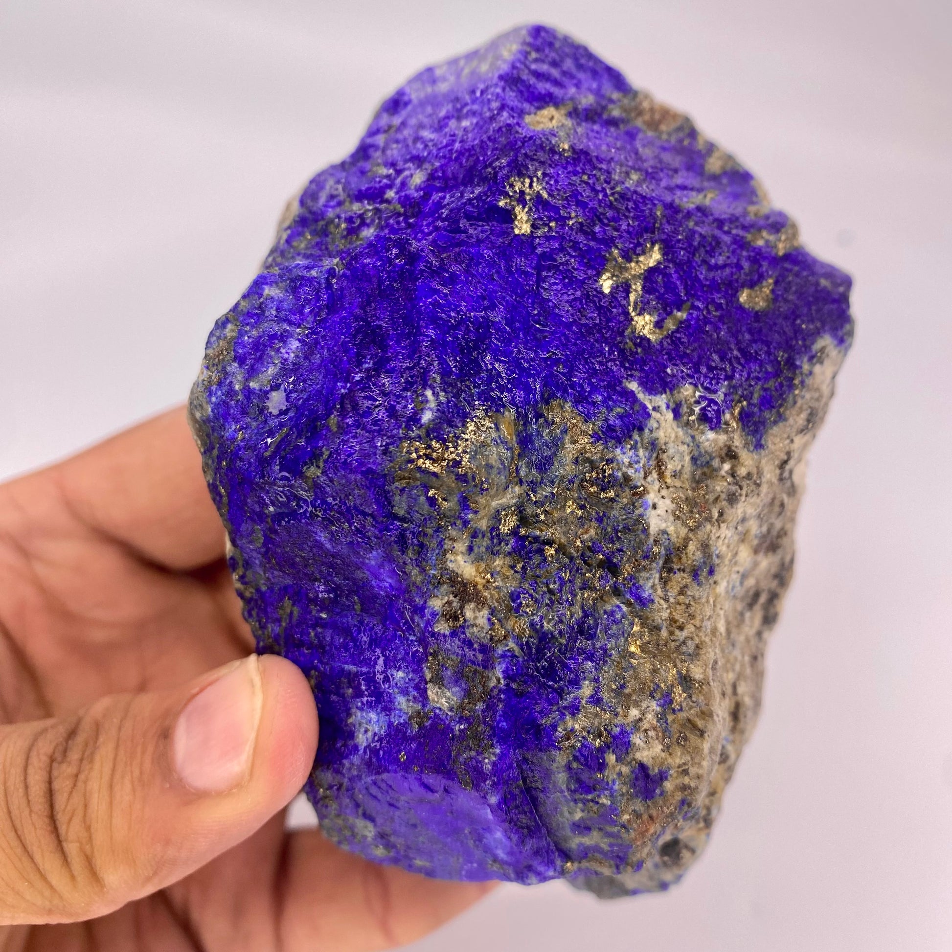 Lapis Lazuli, Lazurite, Afghanistan Minerals, 850g, Rough Gemstone, Royal Blue Lapis, Pyrite Inclusions, Lapidary Rough, Cabinet Specimen