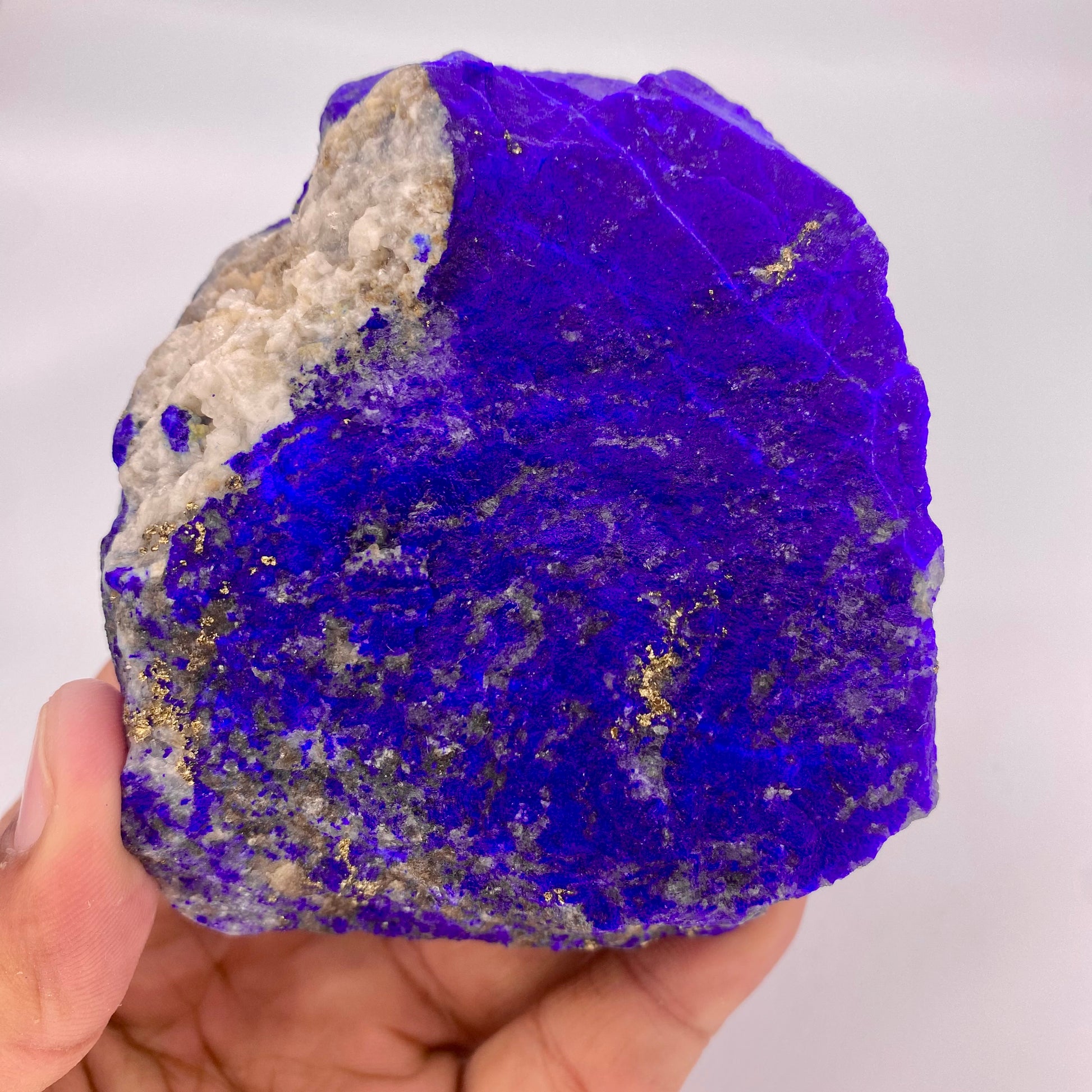 Lapis Lazuli, Lazurite, Afghanistan Minerals, 386g, Rough Gemstone, Royal Blue Lapis, Pyrite Inclusions, Lapidary Rough, Cabinet Specimen