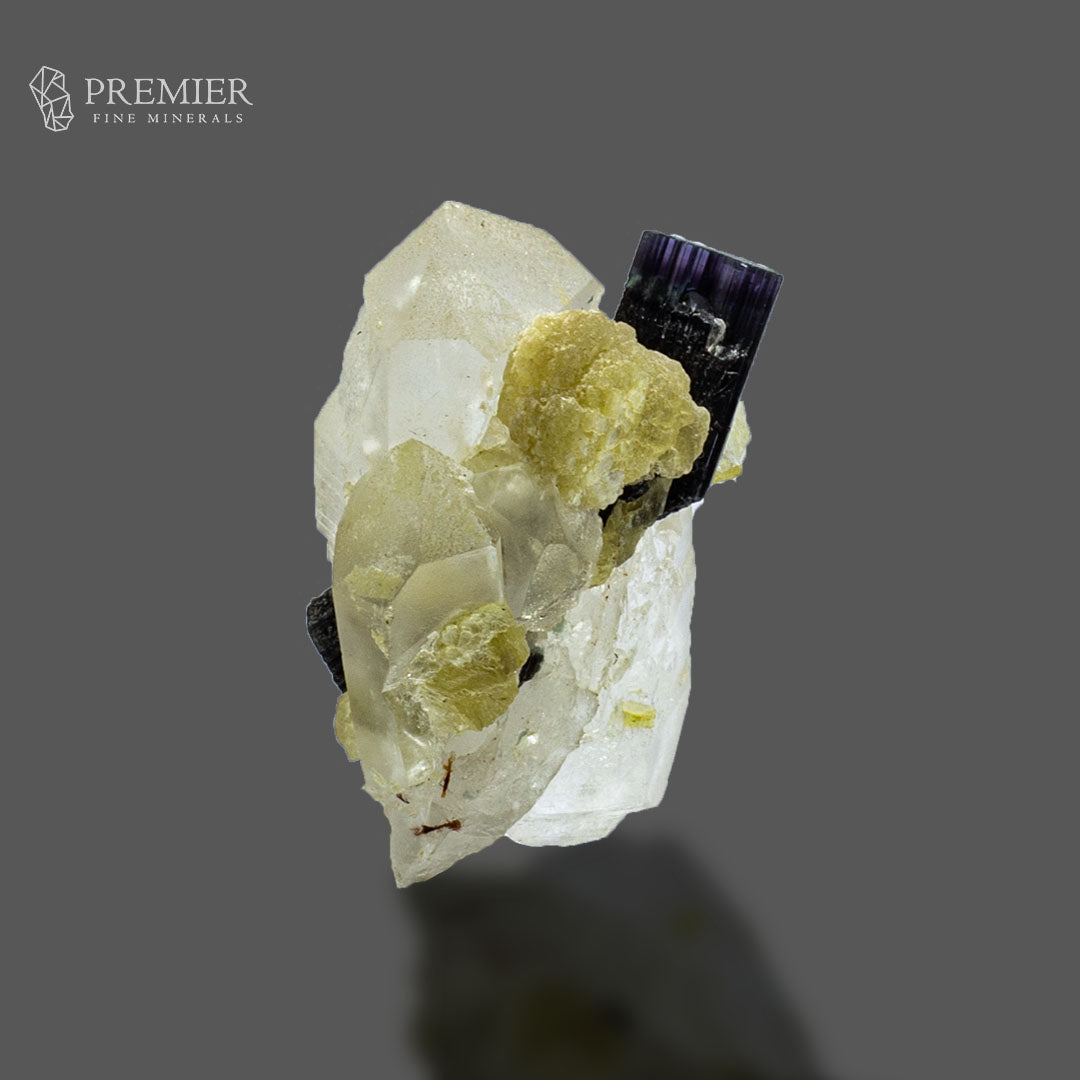 Blue Cap Tourmaline on Double Terminated Quartz - Pakistan