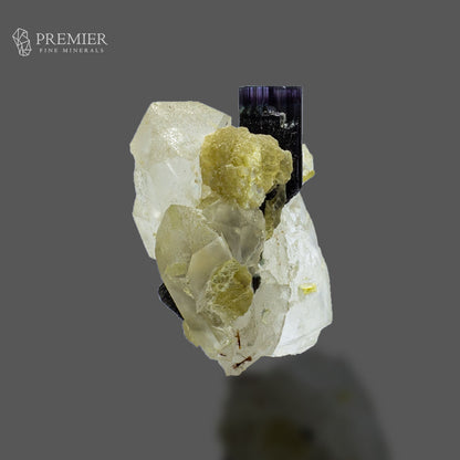 Blue Cap Tourmaline on Double Terminated Quartz - Pakistan