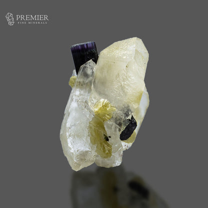 Blue Cap Tourmaline on Double Terminated Quartz - Pakistan