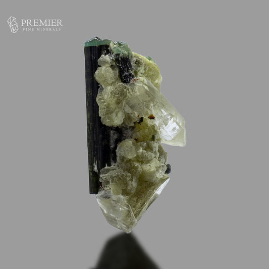 Blue Cap Tourmaline Crystal on Quartz - Pakistan
