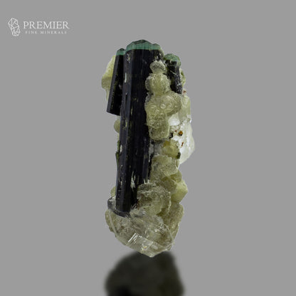 Blue Cap Tourmaline Crystal on Quartz - Pakistan
