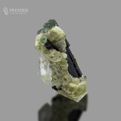 Blue Cap Tourmaline Crystal on Quartz - Pakistan