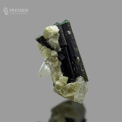 Blue Cap Tourmaline Crystal on Quartz - Pakistan