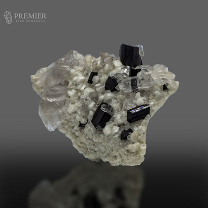 Schorl and Quartz Cluster on Feldspar from Pakistan