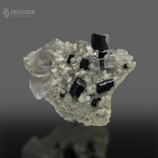 Schorl and Quartz Cluster on Feldspar from Pakistan