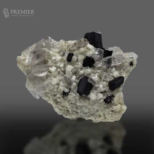 Schorl and Quartz Cluster on Feldspar from Pakistan