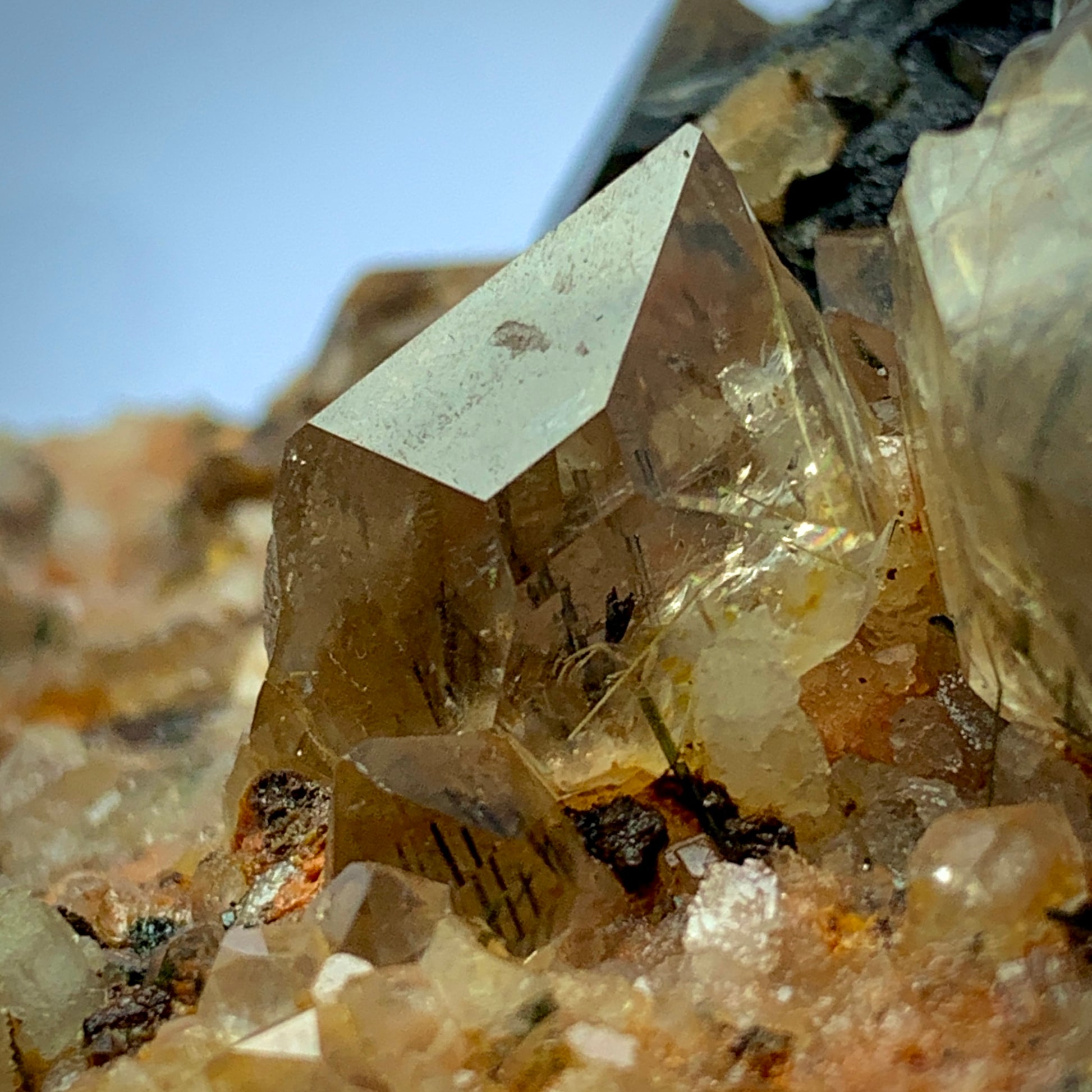 Rutilated Quartz, AAA Grade, Lepidolite Matrix, 450 Grams, Silver Rutile, Gold Rutile, Copper Rutile, Rare Rutile, Multi-Color Rutile, Collector Specimen