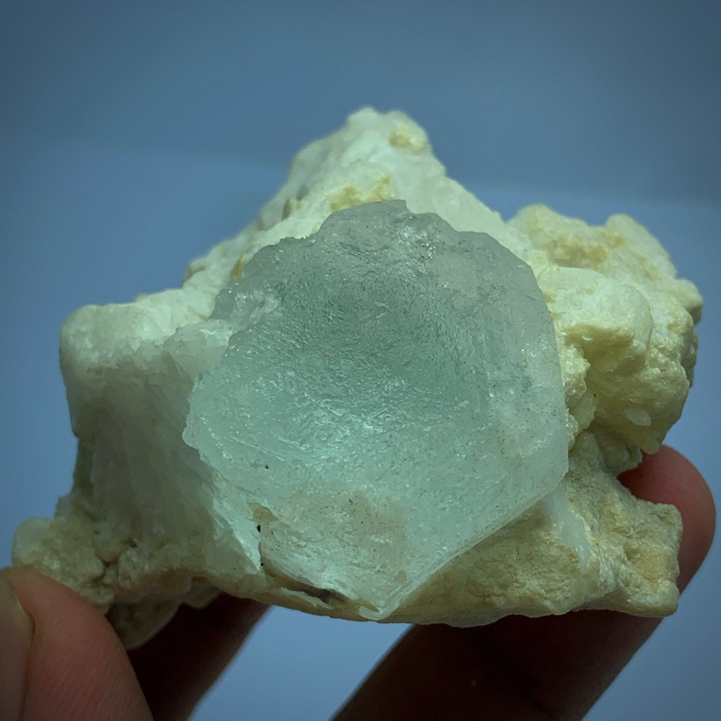 Aquamarine on Matrix, Beryl Crystal, Feldspar Specimen, 156g Mineral, Afghanistan Aquamarine, Raw Crystal, Collector Display, Natural Aquamarine, Matrix Mineral, Blue Beryl