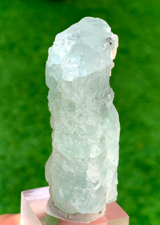 53 Grams Natural Etched Blue Aquamarine Etched Termination Crystal from Pakistan