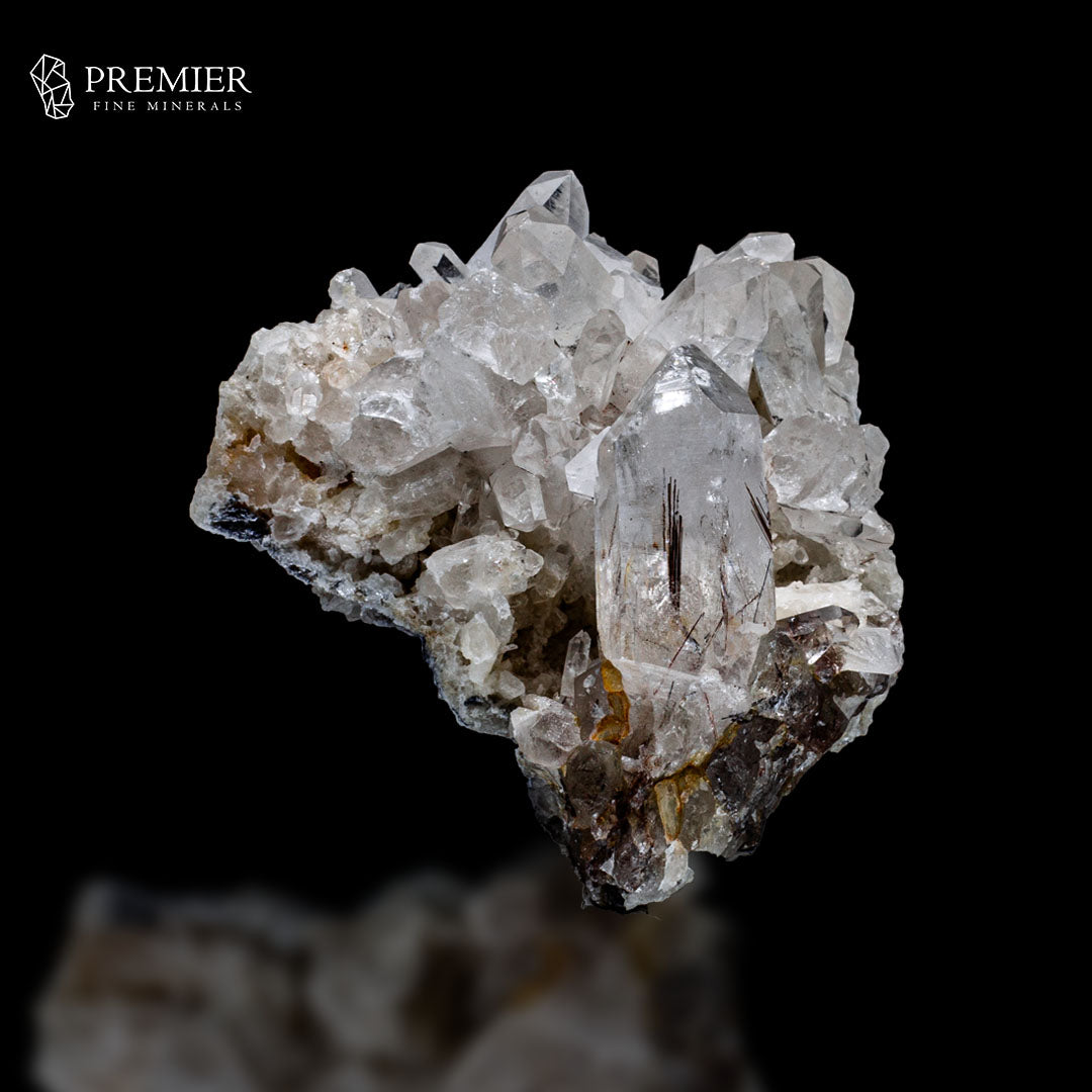 Golden Rutile Quartz Cluster on Matrix – Natural Pakistan