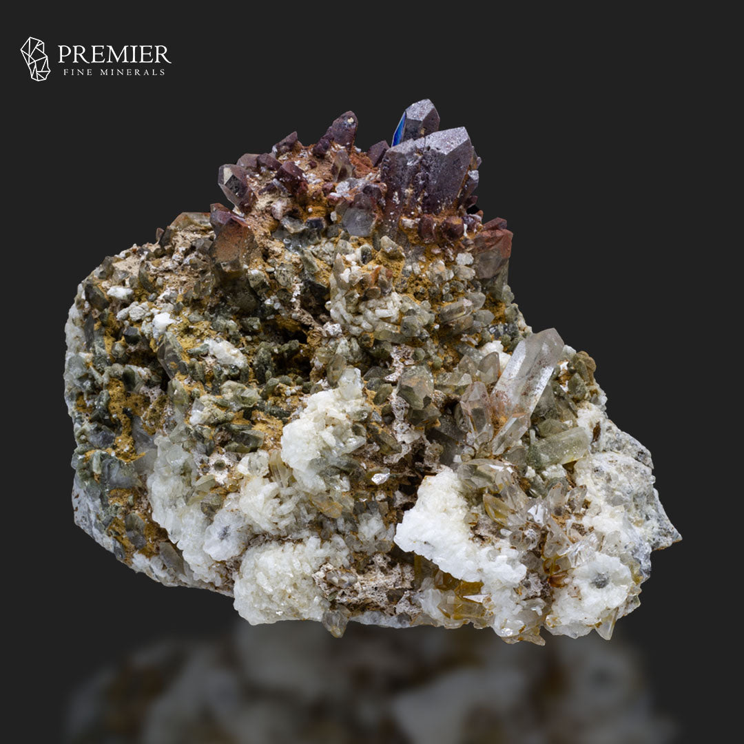 Chlorite Quartz, Iron-Coated, Limonite Quartz, Pakistan Minerals, 443g, Mineral Cluster, Matrix Specimen, Natural Crystal, Himalayan Minerals, Cabinet Specimen