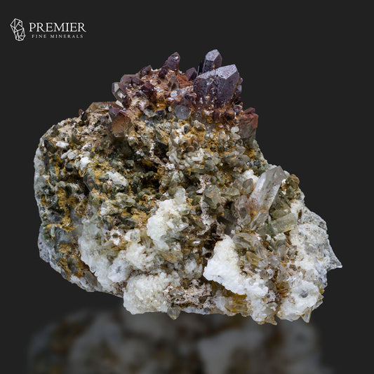 Chlorite Quartz, Iron-Coated, Limonite Quartz, Pakistan Minerals, 443g, Mineral Cluster, Matrix Specimen, Natural Crystal, Himalayan Minerals, Cabinet Specimen
