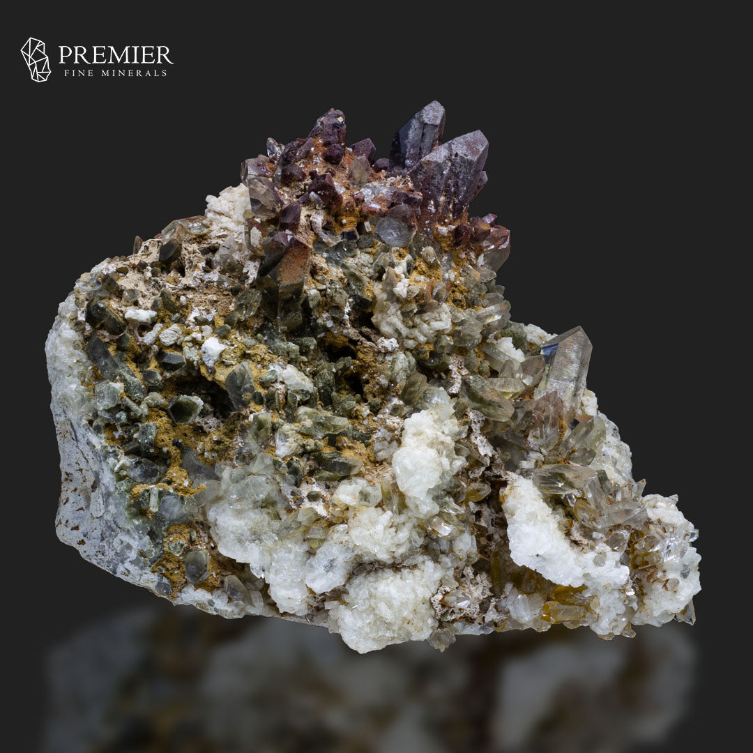 Chlorite Quartz, Iron-Coated, Limonite Quartz, Pakistan Minerals, 443g, Mineral Cluster, Matrix Specimen, Natural Crystal, Himalayan Minerals, Cabinet Specimen
