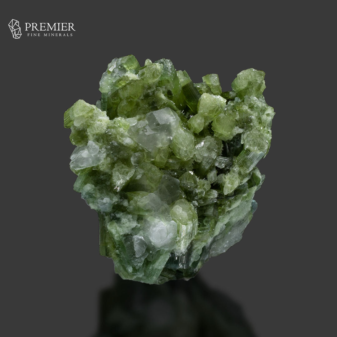 Natural Green Tourmaline Cluster with Quartz on Matrix – Afghanistan