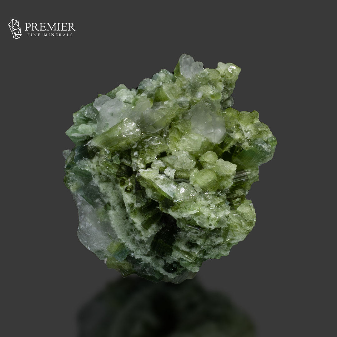Natural Green Tourmaline Cluster with Quartz on Matrix – Afghanistan