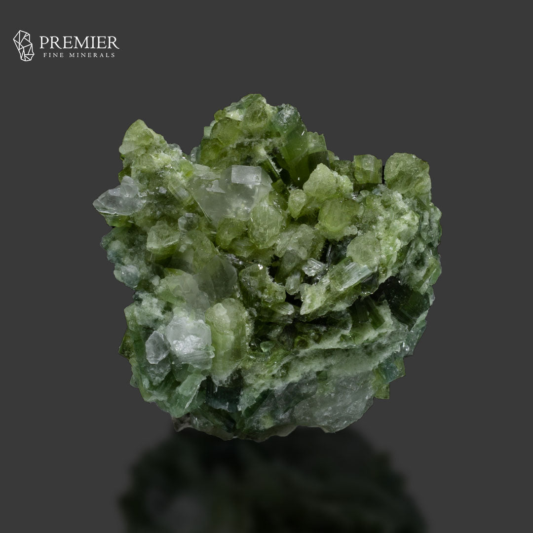 Natural Green Tourmaline Cluster with Quartz on Matrix – Afghanistan