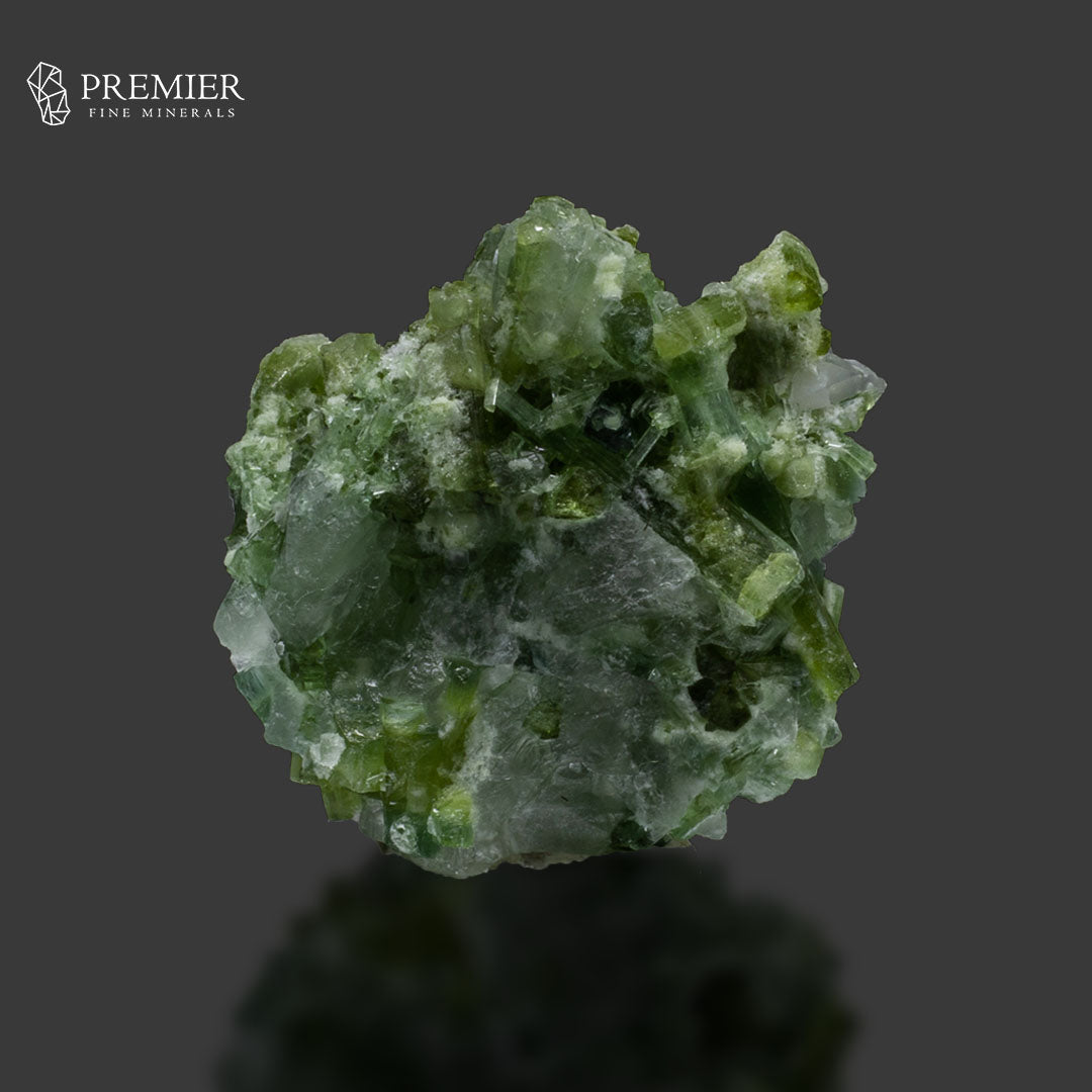 Natural Green Tourmaline Cluster with Quartz on Matrix – Afghanistan