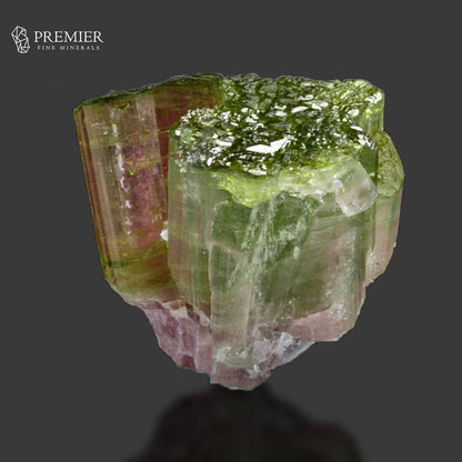 Natural Green Tourmaline Cluster with Quartz on Matrix –  Afghanistan