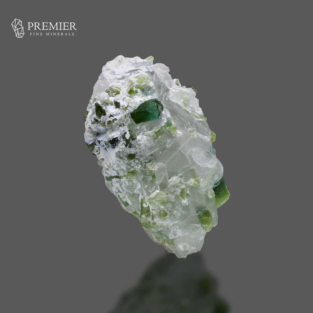 Blue-Green Tourmaline Crystal on Quartz Matrix – Afghanistan