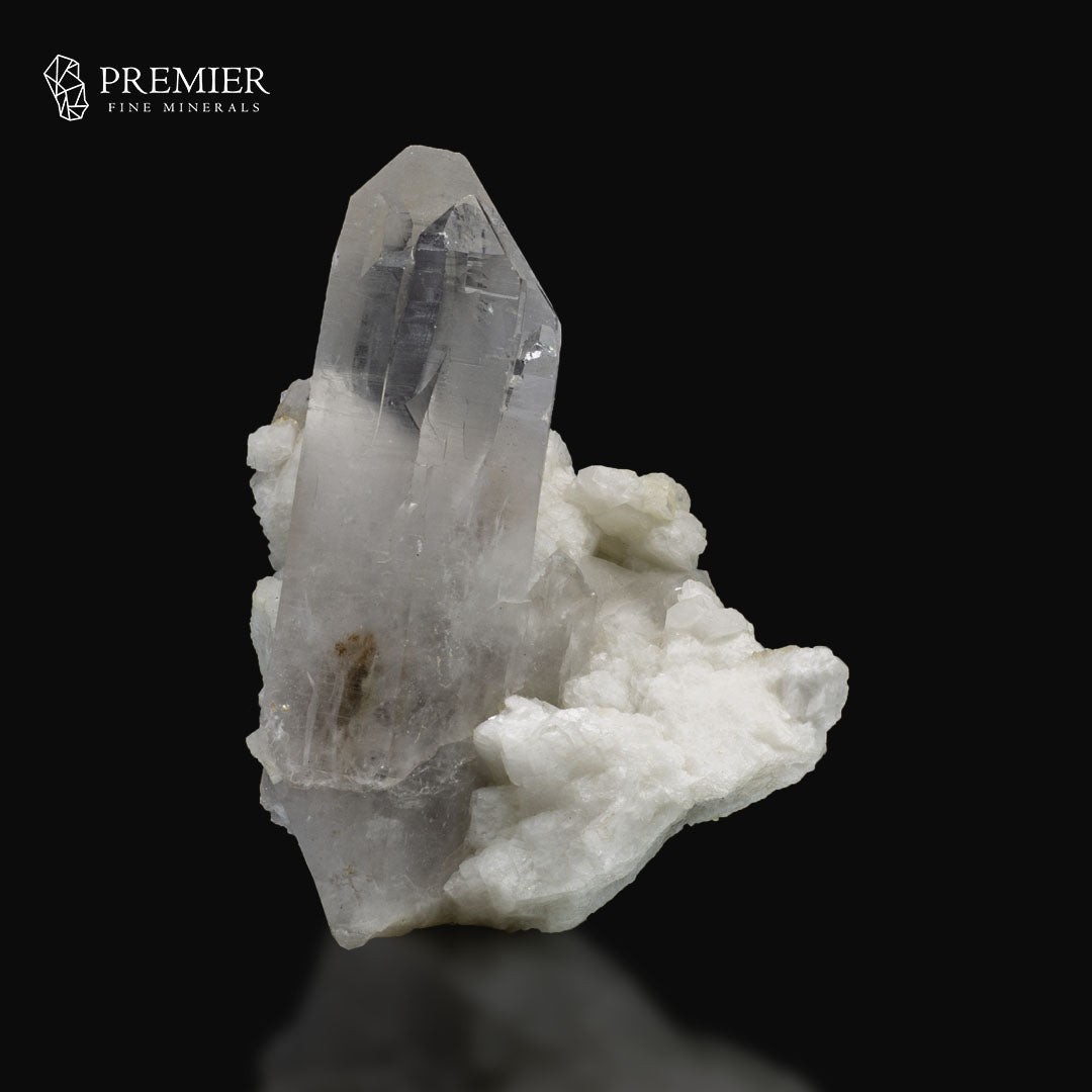 Clear Quartz Crystal on Feldspar – Natural Pakistan