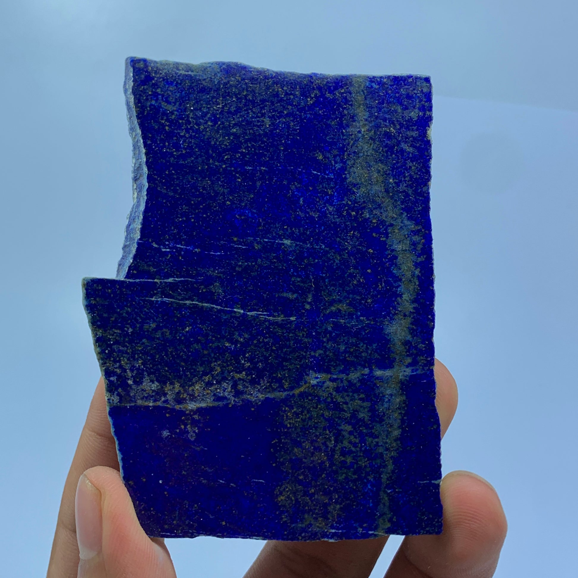Lapis Lazuli Slab, Polished Slice, Royal Blue, Golden Pyrite, Afghan Lapis, Carats, Third Eye Chakra, Collector Gem, Display Mineral, Wisdom Stone, Afghanistan Mineral, Investment Stone, Crystal Dimensions