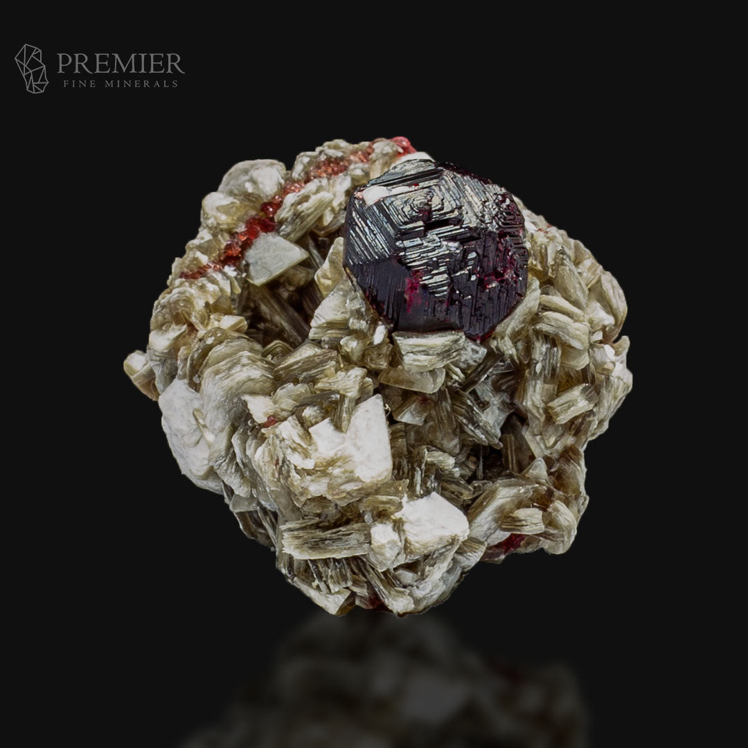 Etched Red Garnet Crystal on Muscovite Mica Matrix – Skardu Pakistan