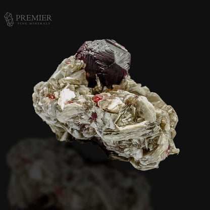 Etched Red Garnet Crystal on Muscovite Mica Matrix – Skardu Pakistan
