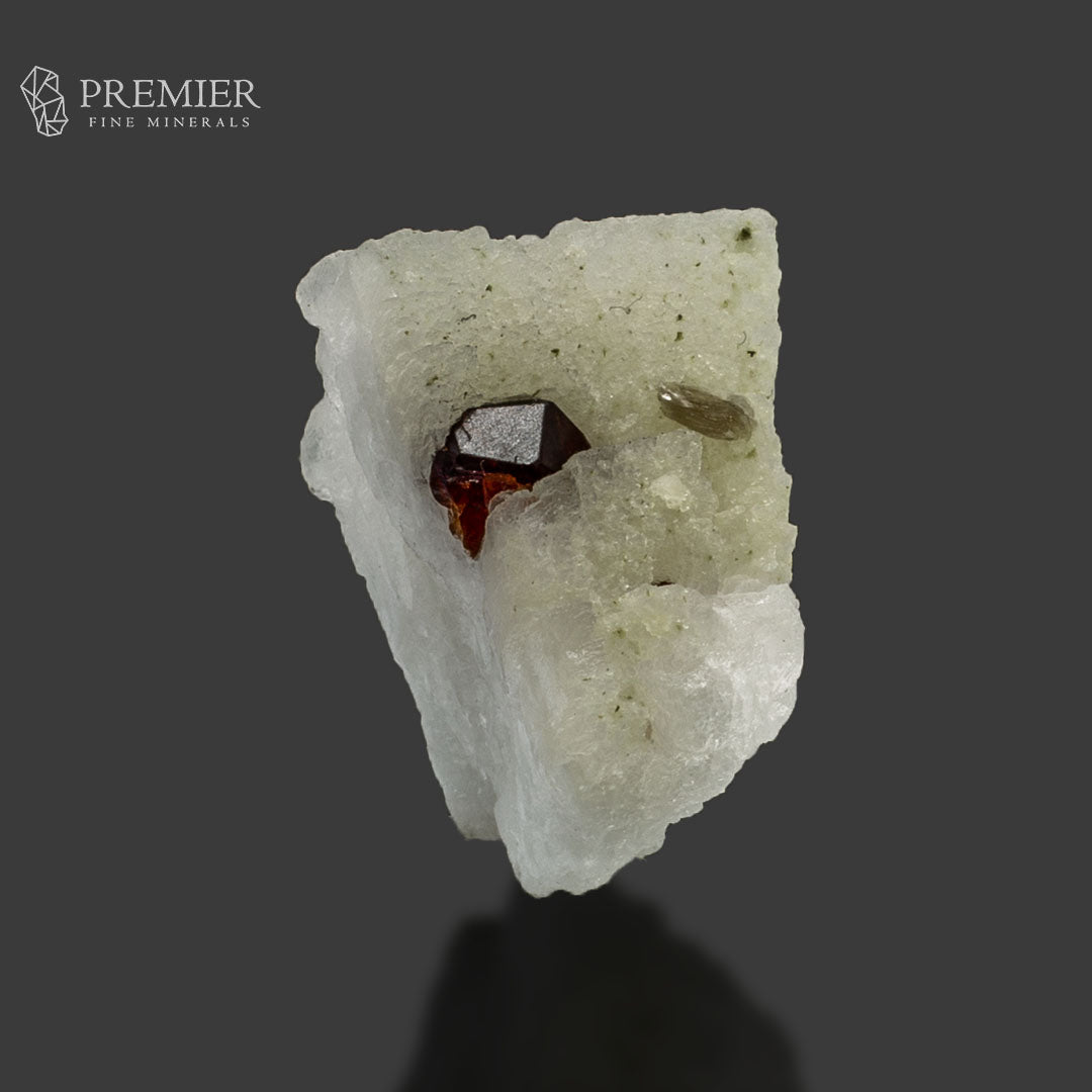 Red Garnet Crystals on Feldspar Matrix – High-Luster Skardu Pakistan