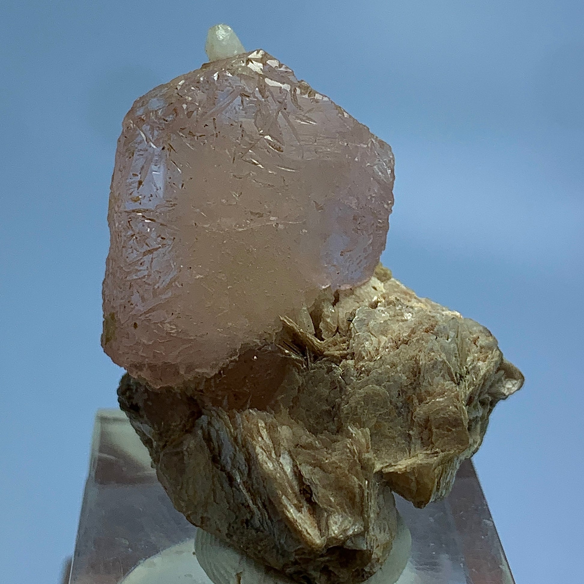 Morganite Crystal, Etched Morganite, Beryl Crystal, Muscovite Matrix, Calcite on Morganite, Pink Beryl, Rare Mineral, Collector Specimen, Crystal Cluster, Heart Chakra