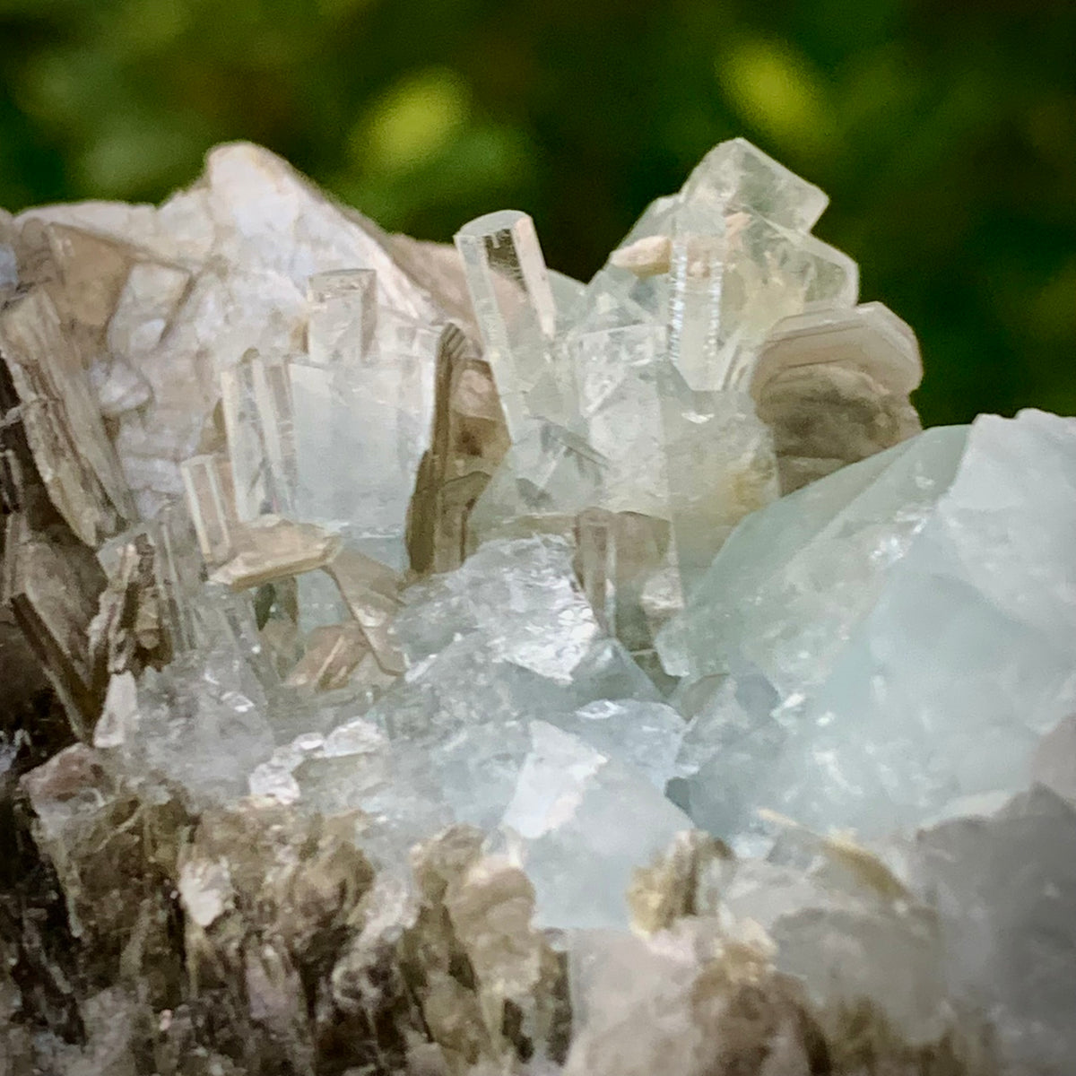 126 Grams Natural Blue Aquamarine Terminated Crystal Specimen on Muscovite Mica Matrix From Pakistan