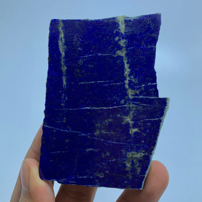 Lapis Lazuli Slab, Polished Slice, Royal Blue, Golden Pyrite, Afghan Lapis, Carats, Third Eye Chakra, Collector Gem, Display Mineral, Wisdom Stone, Afghanistan Mineral, Investment Stone, Crystal Dimensions