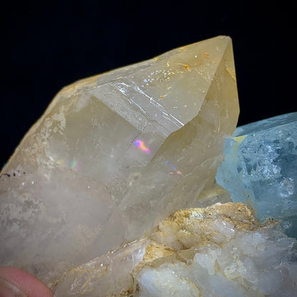 Repaired Aquamarine with Quartz on Matrix - Pakistan