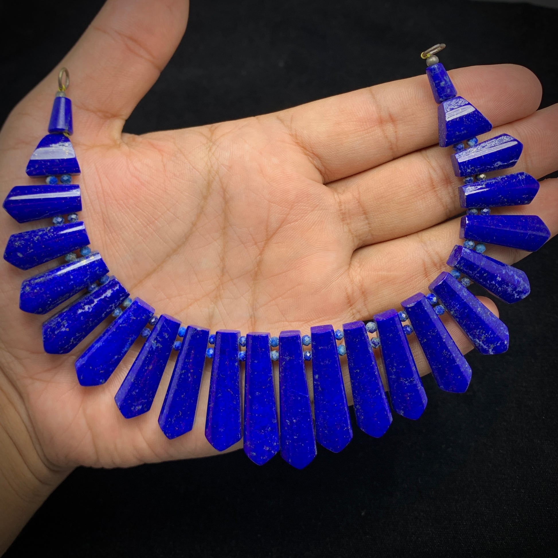 Lapis Lazuli Necklace, 400 Carats, 925 Silver, Sterling Silver, Royal Blue Gemstone, Third Eye Chakra, Wisdom Stone, Pyrite Inclusion, Statement Necklace, Fine Jewelry, Lapis Lazuli, Investment Piece, Gemstone Jewelry