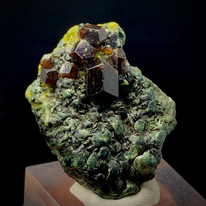 Andradite Garnet, Garnet Cluster, 160 Carats, Biotite Mica, Skardu Pakistan, Pegmatite Mineral, Dark Mineral, Black Garnet, Collector Specimen, Aesthetic Cluster, Miniature Specimen, Crystal Dimensions, Natural Specimen