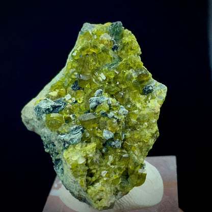 Vesuvianite Crystal, Hematite, Biotite Matrix, 127 Carat, Skardu Pakistan, Idocrase, Iron Oxide, Mineral Association, Collector Specimen, Aesthetic Cluster, Pakistan Mineral, Crystal Dimensions, Small Cabinet