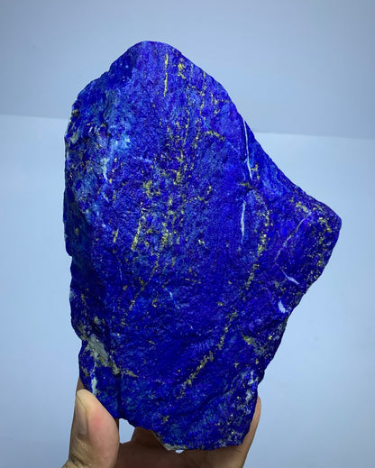 Rough Blue Lapis Lazuli Crystal specimen with golden Pyrite veins,