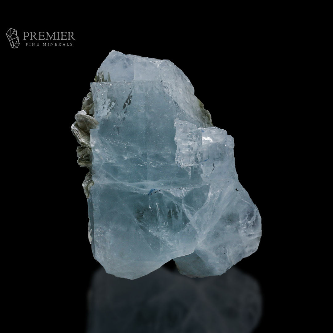 Aquamarine, Beryl, Etched Crystal, Muscovite, Mica, Combination Specimen, 670 Carats, 134 Grams, Pakistan Mineral, Raw Crystal, Collector Grade, Unique Habit, Step Crystals