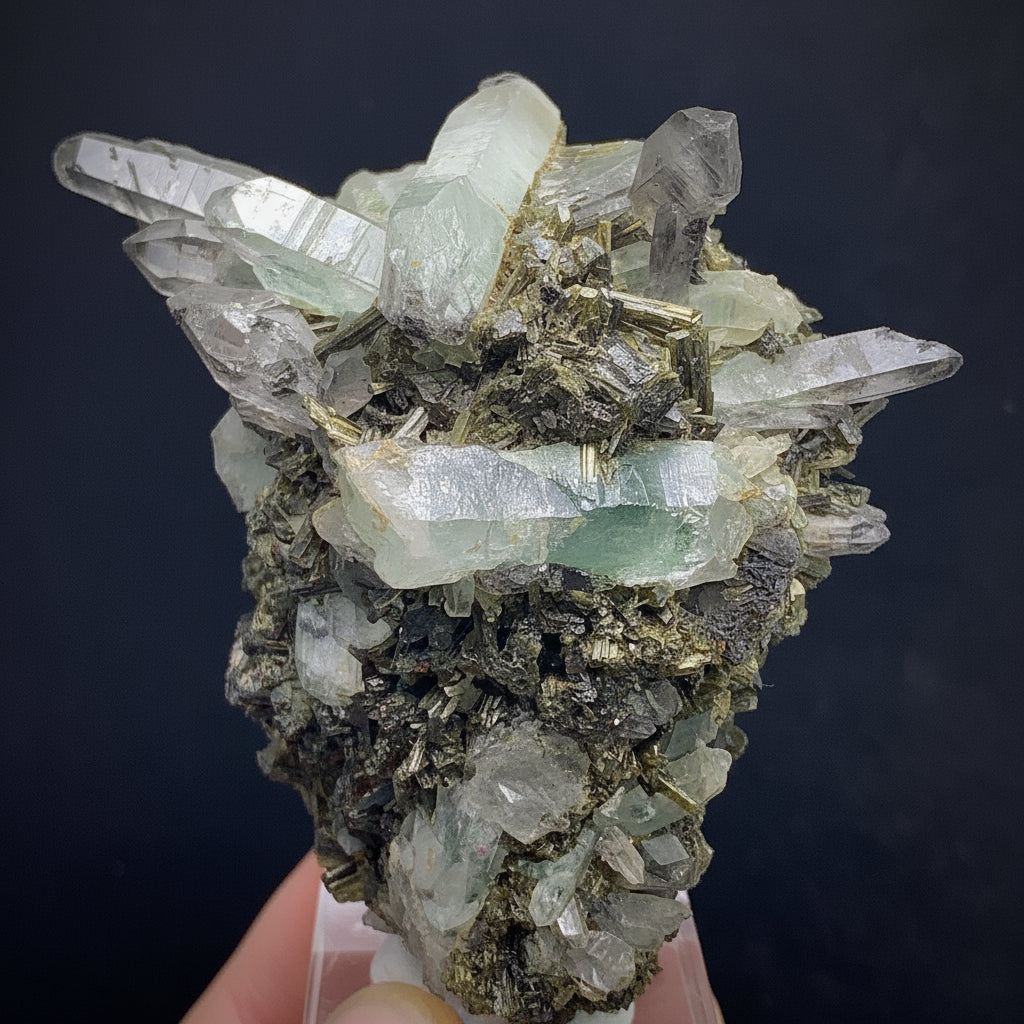 Epidote Crystal, Quartz Cluster, 1463 Carats, Massive Mineral, Green Crystal, Heart Chakra, Abundance Stone, Collector Specimen, Investment Stone, Mineral Association, Crystal Dimensions, Natural Specimen,