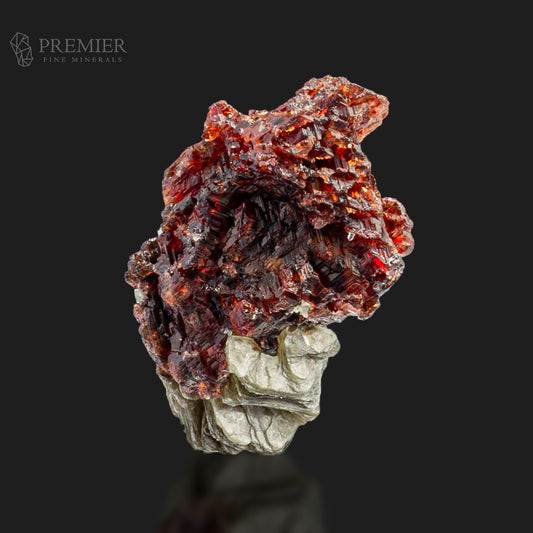 Etched Rhodolite Garnet Crystal on Muscovite Mica – Skardu Pakistan